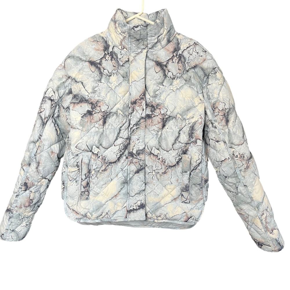 NEW FLX Quilted Packable Jacket Small Grey Bag NWT